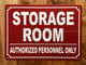 NYC STORAGE ROOM SIGN