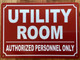 HPD UTILITY ROOM SIGN