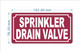 SPRINKLER DRAIN VALVE COMPLIANCE SIGN
