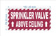 NYC SPRINKLER VALVE ABOVE CEILING SIGN
