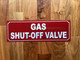 FD GAS SHUT OFF VALVE SIGN