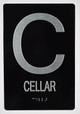 Cellar Floor Number Sign -Tactile Signs  ADA Compliant Sign.  -Tactile Signs  The Sensation line Ada sign