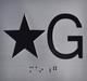 Star Ground (Star G) Floor Elevator Jamb Plate Sign with Braille and Raised Number-Elevator Floor Number Sign  Elevator sign