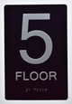 Floor Number Sign -Tactile Signs 5TH Floor Sign The Sensation line Ada sign