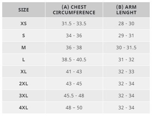 Uf Pro Size Chart