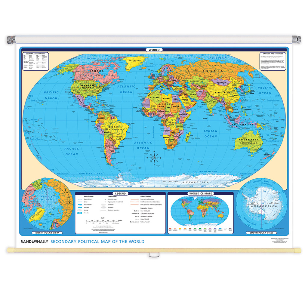 Secondary Political World & US 2 Map Set