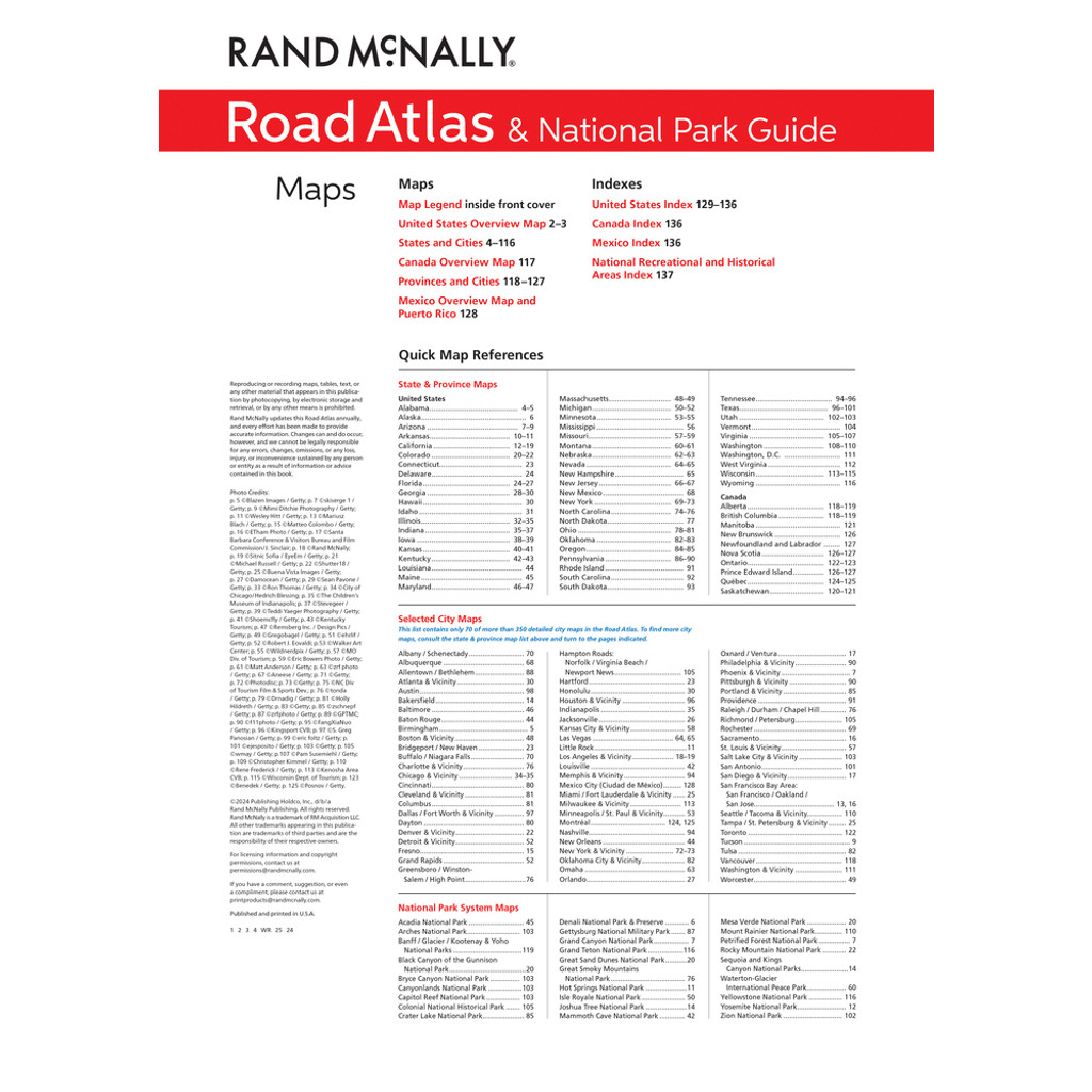 2025 Road Atlas & National Park Guide