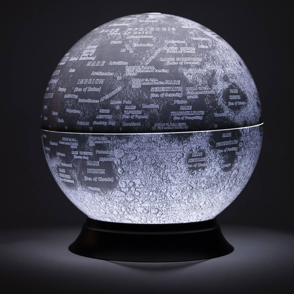 12" Illuminated Moon Desk Globe