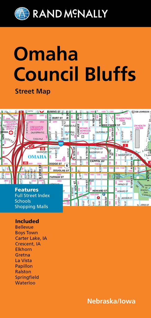 Folded Map: Omaha Council Bluffs Street Map