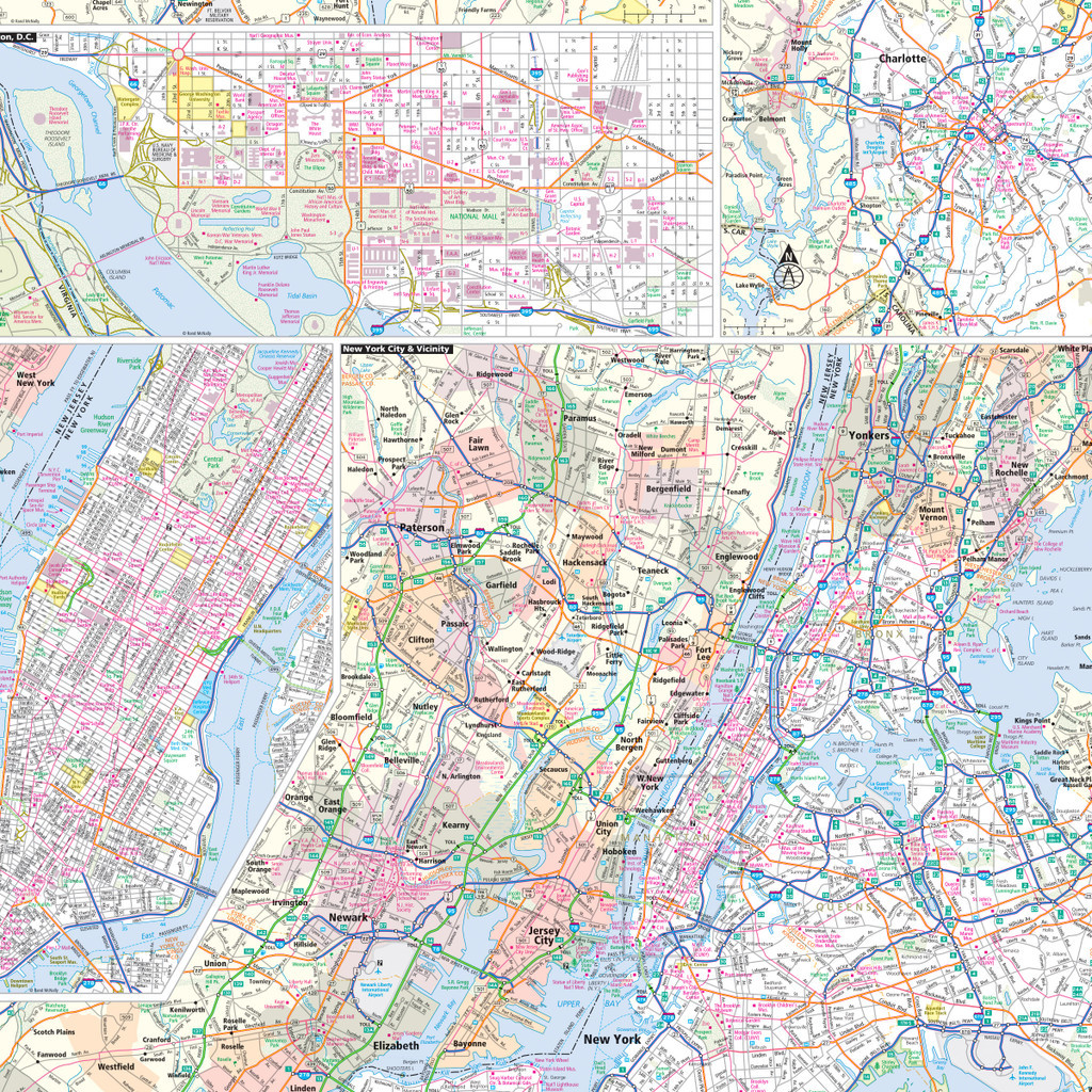 Folded Map: Eastern United States