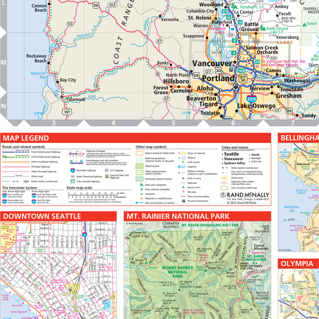 Easy To Read: Washington State Map