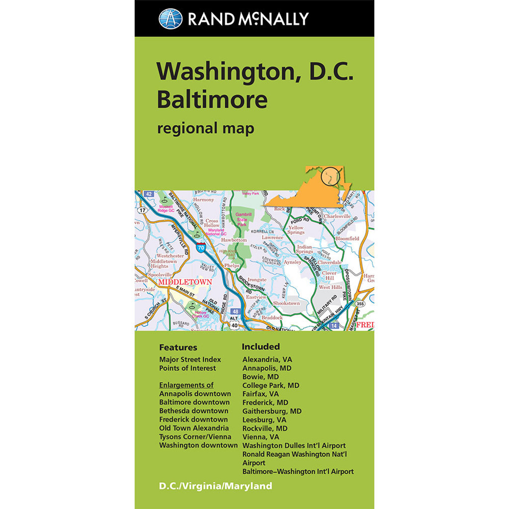 Folded Map: Washington, D.C. Baltimore Regional Map