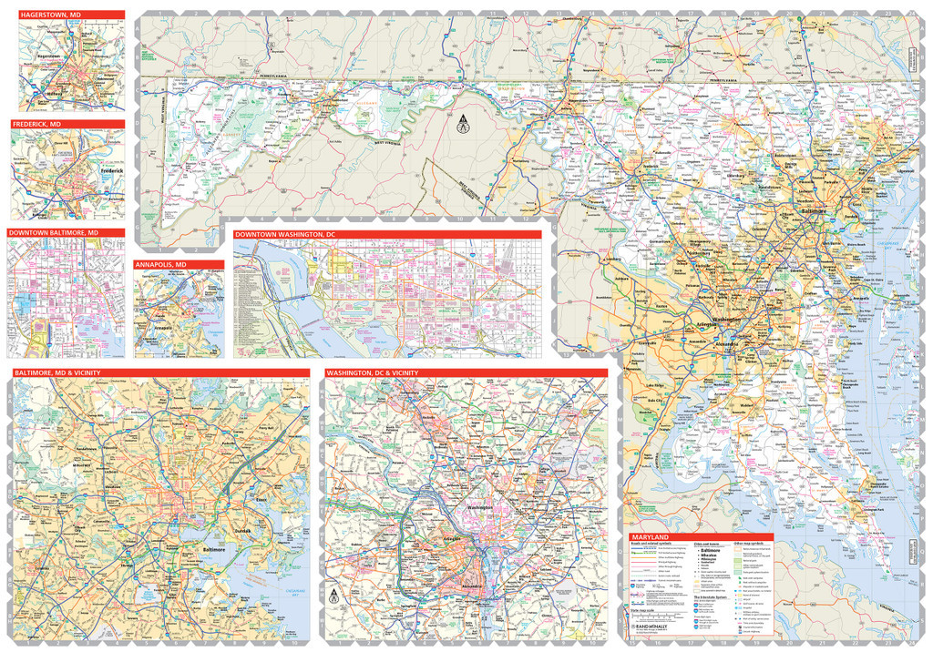 Easy To Read: Delaware, Maryland State Map