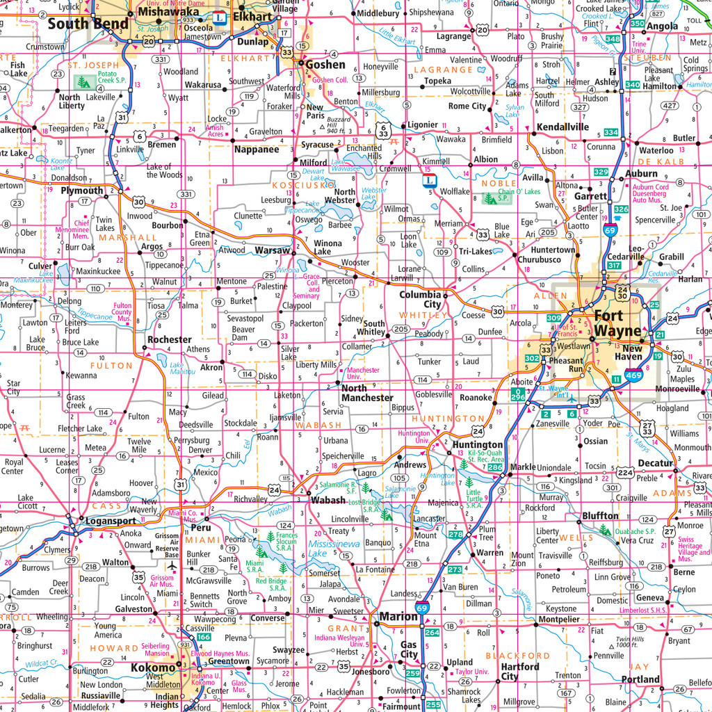 Easy To Read: Indiana State Map