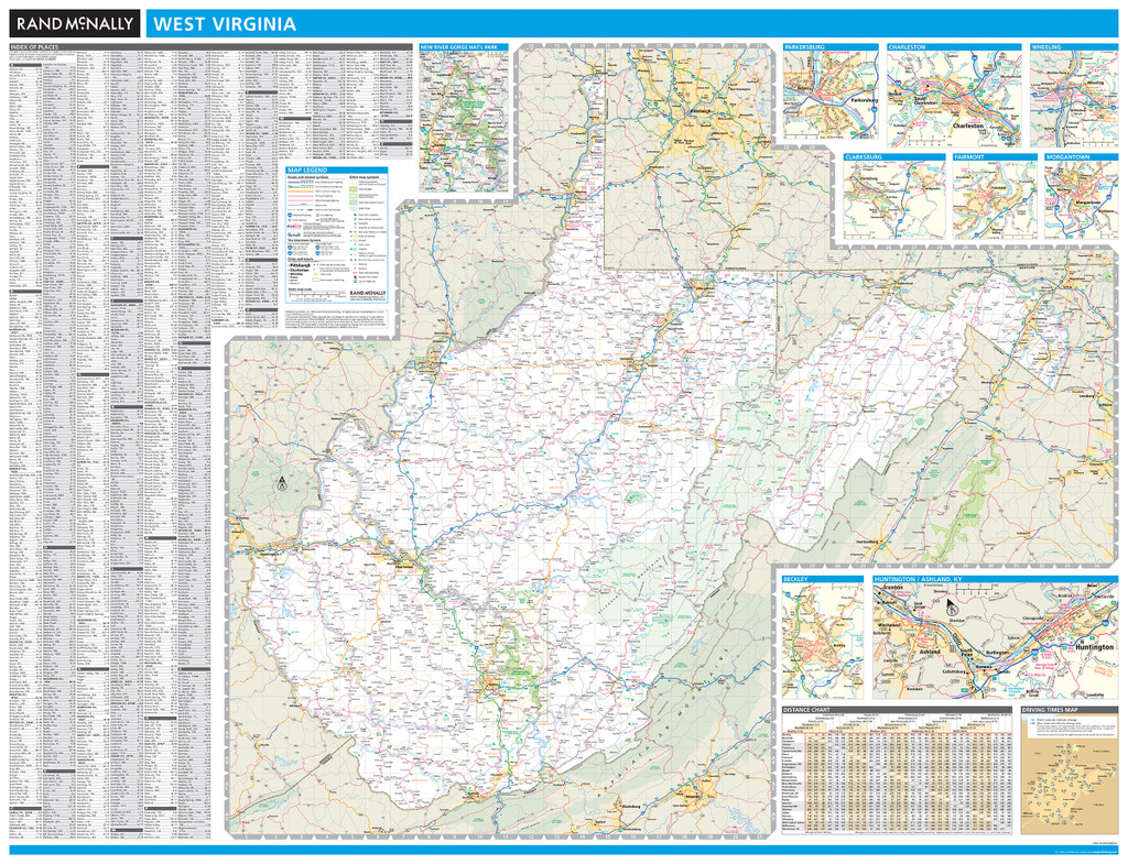 ProSeries Wall Map: West Virginia State