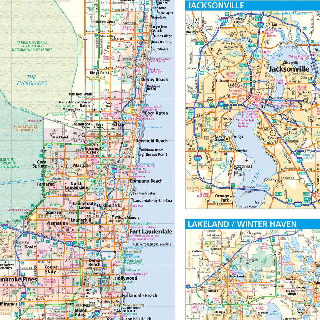 Rand McNally Florida State Wall Map