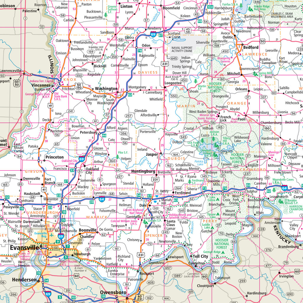 Easy-to-Read Indiana State Map | Rand McNally Publishing