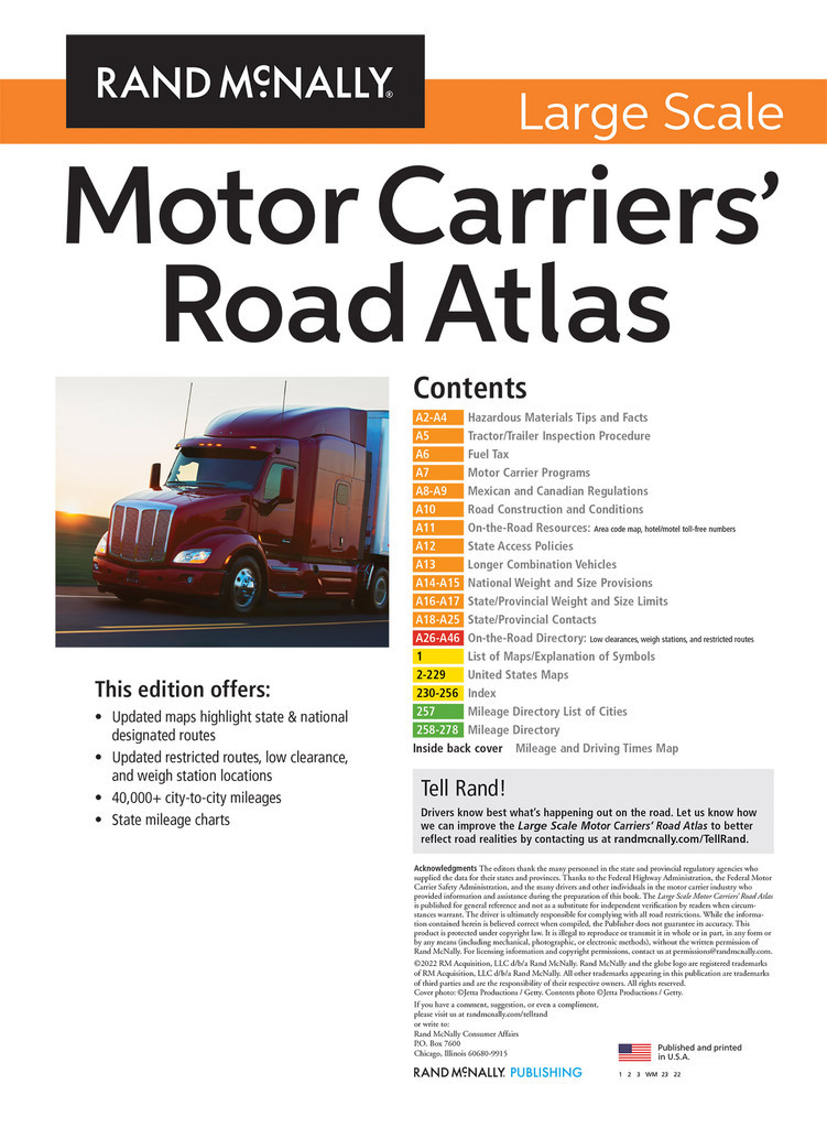Large Scale Motor Carriers Road Atlas