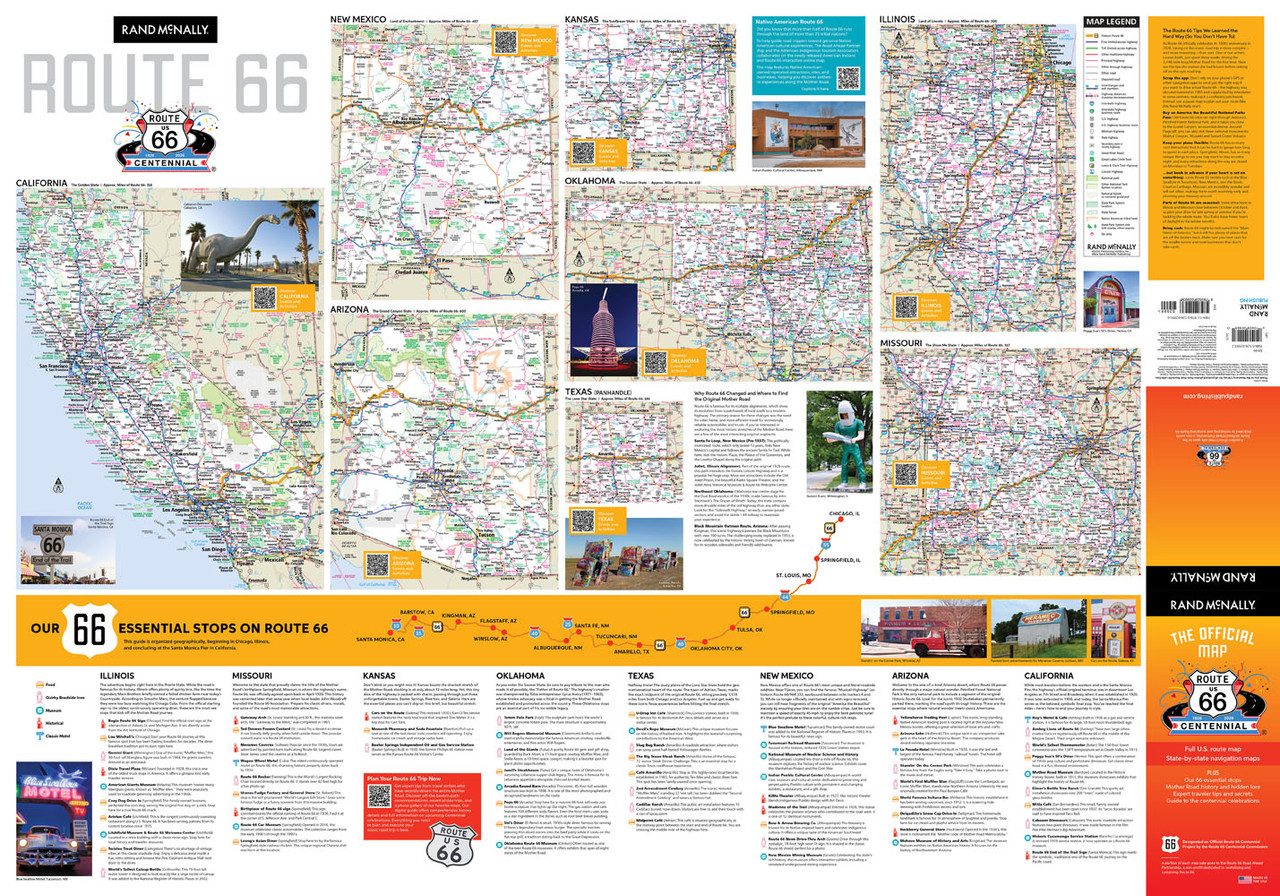 Rand McNally: Official Map of the Route 66 Centennial