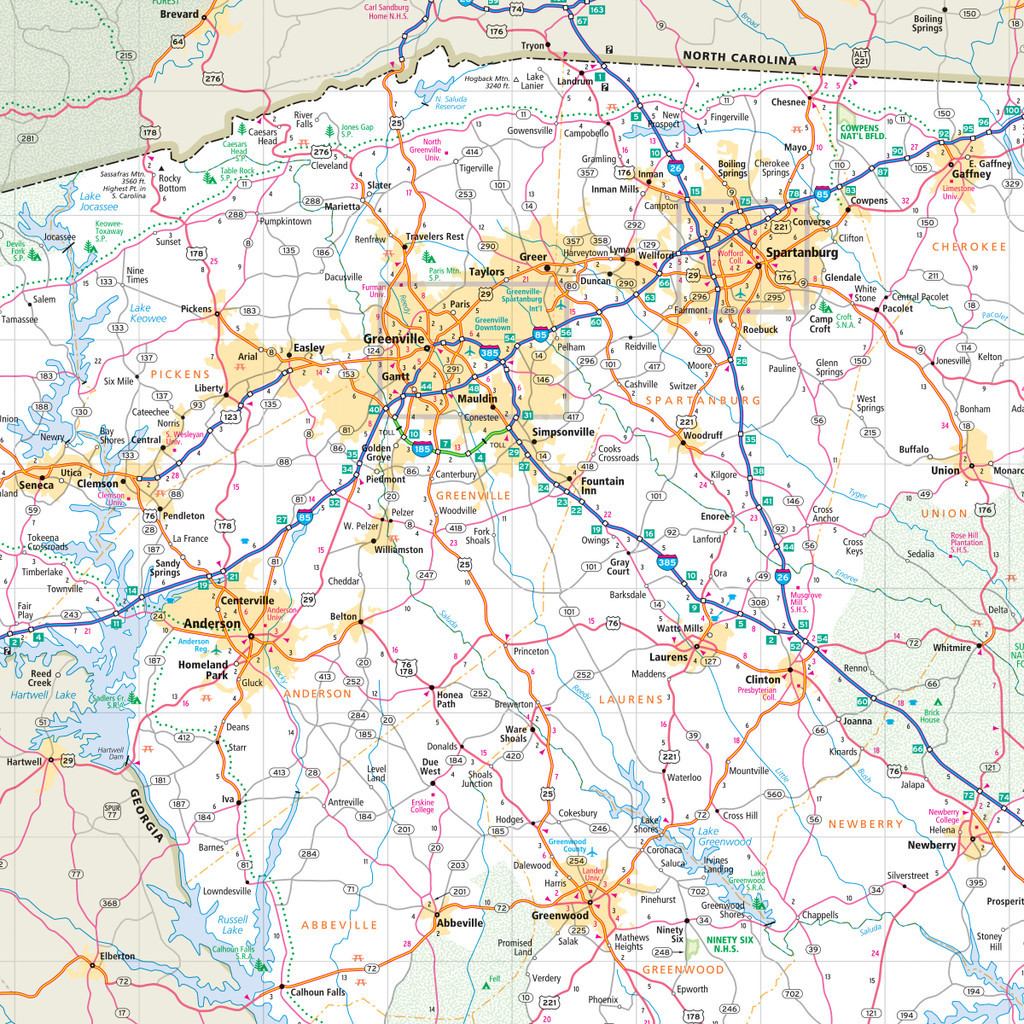 South Carolina State Highway Map South Carolina Map Guide Of The