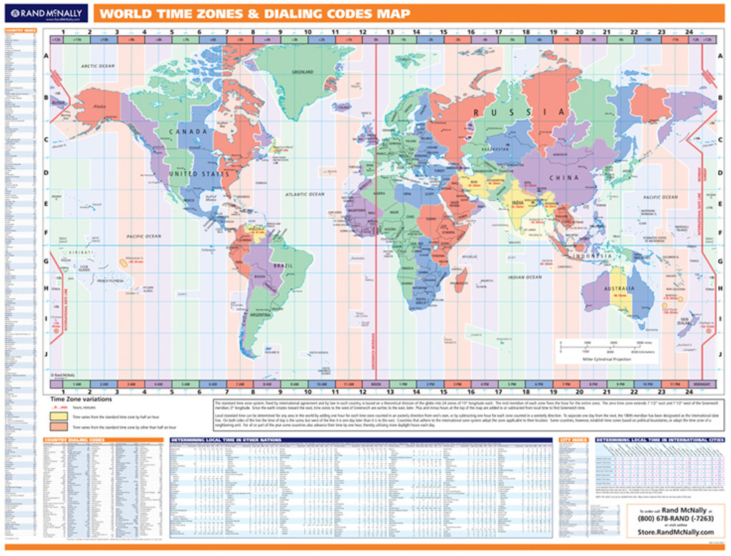 Rand McNally ProSeries: World Time Zone Wall Map
