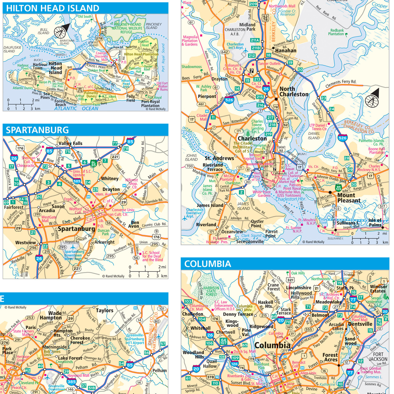 South Carolina State Highway Map South Carolina Map Guide Of The