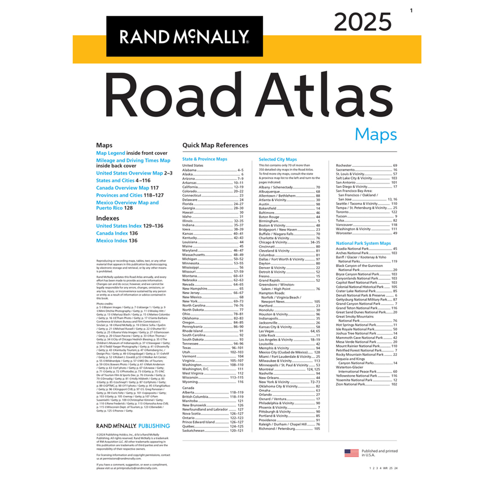 Rand McNally 2025 Road Atlas of US, Canada, & Mexico