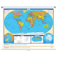 Secondary Political World & US 2 Map Set