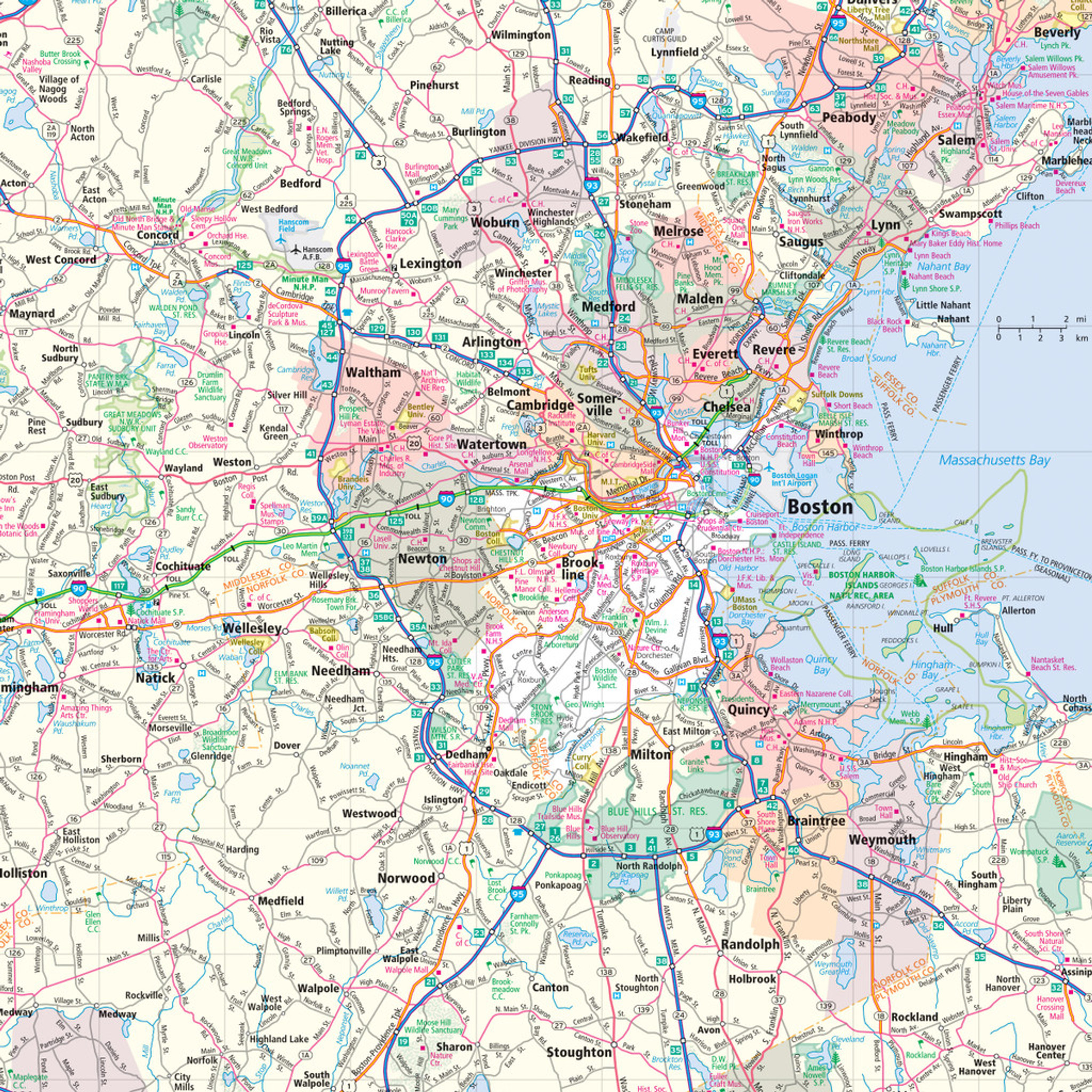 Rand McNally Folded Map: Massachusetts