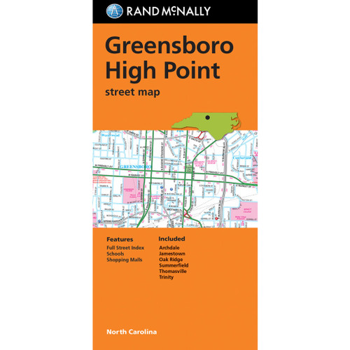 Folded Map: Greensboro, High Point