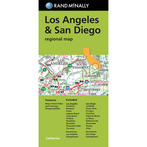 Folded Map: Los Angeles & San Diego Regional Map