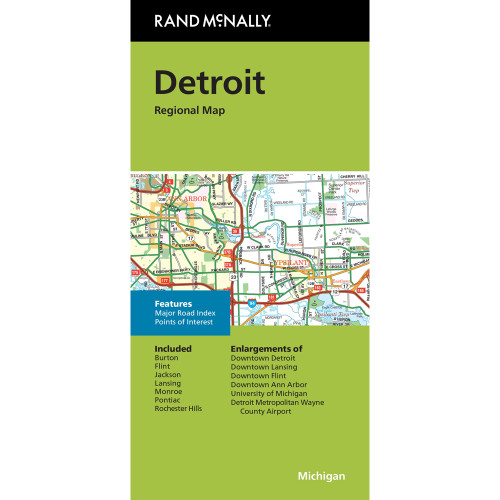 Folded Map: Detroit and Southeastern Michigan Regional Map