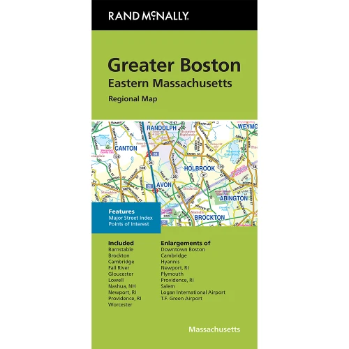 Folded Map: Greater Boston Eastern Massachusetts Regional Map
