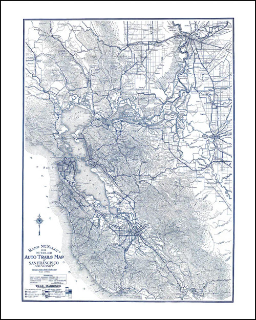 Vintage Wall Map: San Francisco & Vicinity
