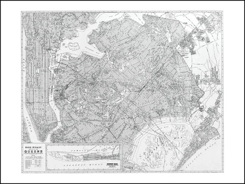 Vintage Wall Map: Queens