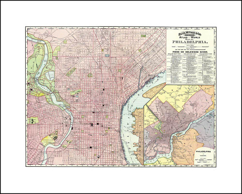Vintage Wall Map: Philadelphia