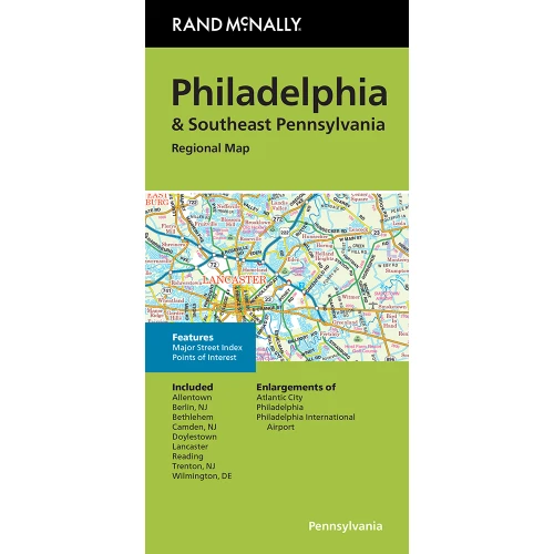 Folded Map: Philadelphia & Southeast Pennsylvania Regional Map