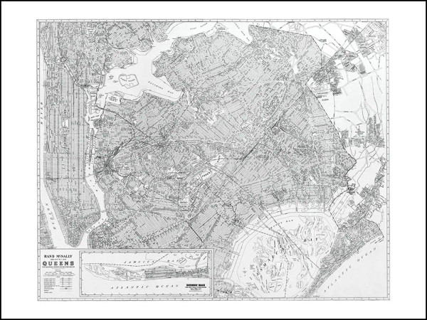 Vintage Wall Map: Queens