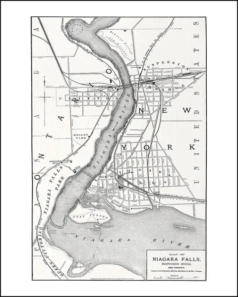 Vintage Wall Map: Niagara Falls