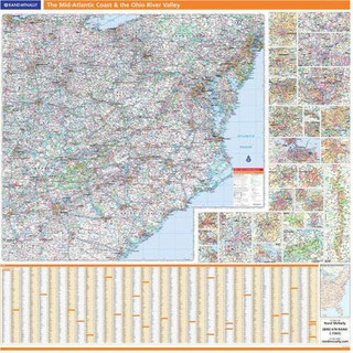 ProSeries Wall Map Mid Atlantic Coast Ohio River Valley