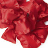 Red double ruffle narrow satin