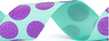 Aqua and Lavender Glitter Polka Dot Ribbon #612