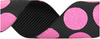 Black and Hot Pink Glitter Polka Dot Ribbon #713