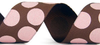 Brown and Pink Glitter Polka Dot Ribbon #850