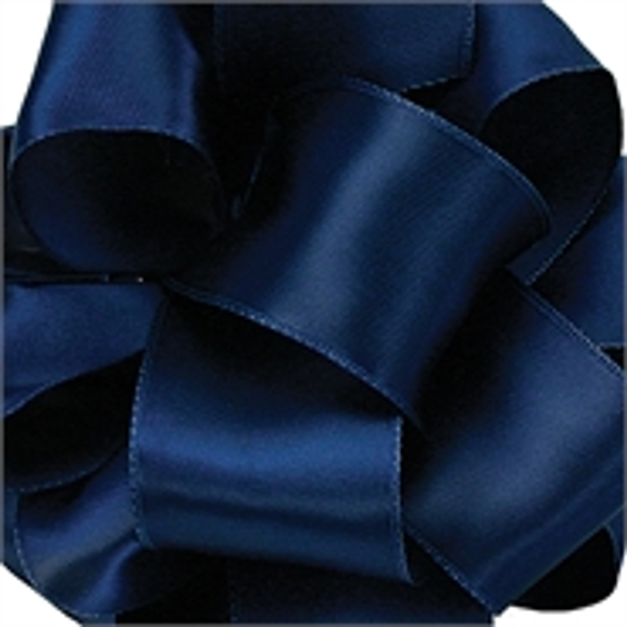 Light Navy Wired Satin Ribbon