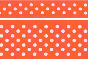 Neon Tangerine and White Swiss Dots #629
