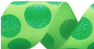 Lime and Green Glitter Polka Dot Ribbon #530