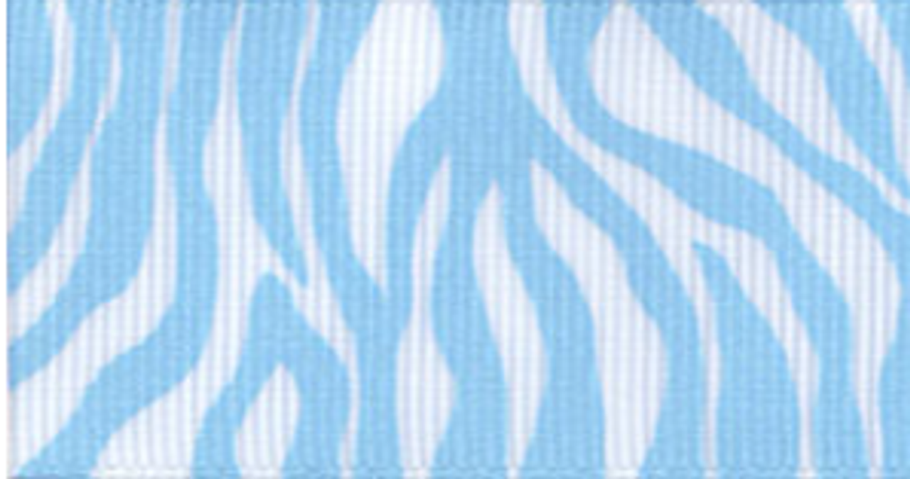 Light Blue Zebra Fest Grosgrain #602
