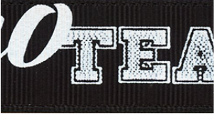 Go Team Black Printed Ribbon #613