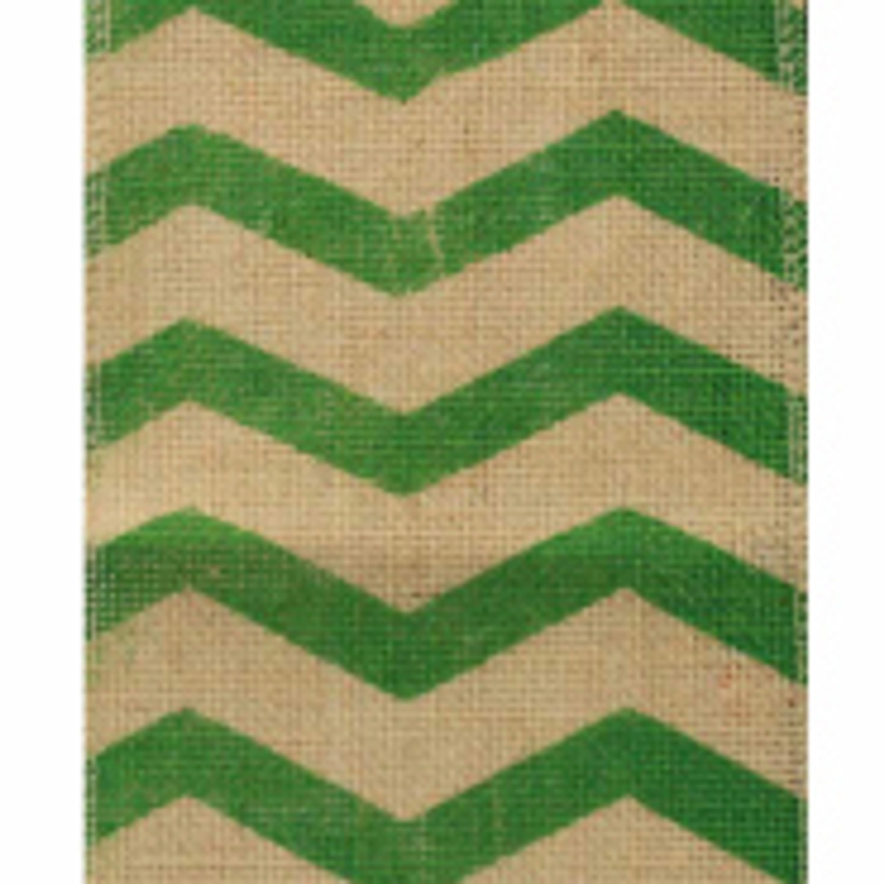 Green Chevron Burlap Ribbon